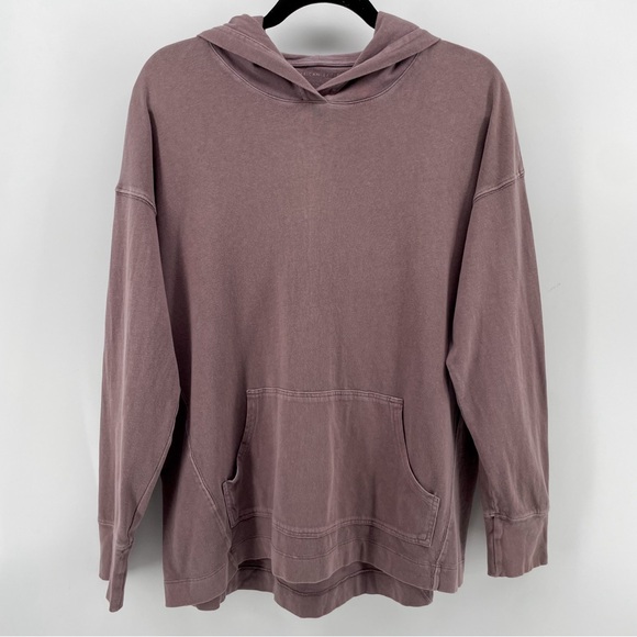 AEO American Eagle Womens Long Sleeve Shirt Hood Purple 100% Cotton S - Picture 1 of 7